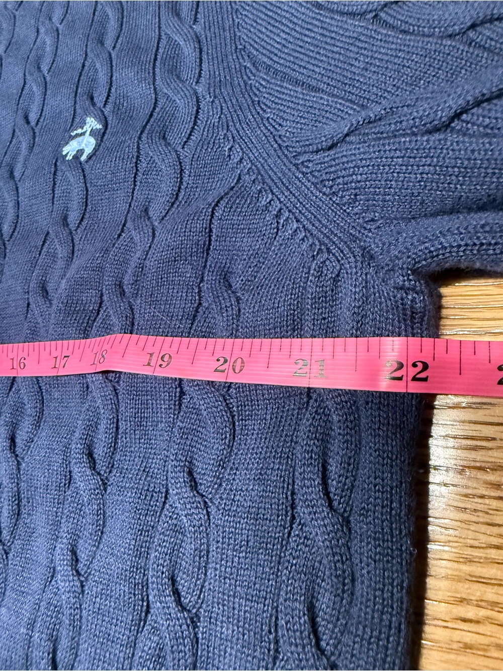 Brooks Brothers Navy Supima Cotton Cable-Knit Crewneck Sweater - Picture 6 of 9